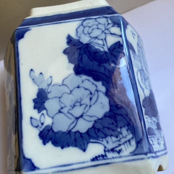Vintage Chinese Blue & White Porcelain Tea Caddy - JAR - Urn - Canister - Picture 11 of 12